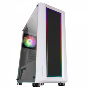 Mars Gaming Mc-Art Blanco Caja Pc Gaming Atx Doble Cristal Templado Dibujable Argb 12 Modos Ventilador 12Cm