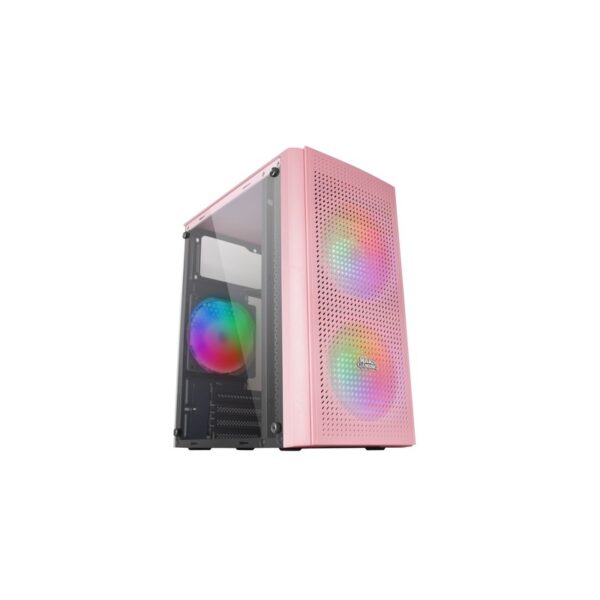 Mars Gaming Mc300P Caja Minitorre Micro Atx Cristal Templado 3Xventilador Frgb Rosa - Imagen 2