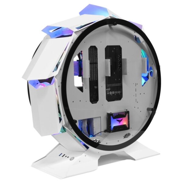 Mars Gaming Mcorb Blanco Caja Pc Gaming Micro-Atx Xl Diseño Circular Custom Doble Cristal Templado - Imagen 2