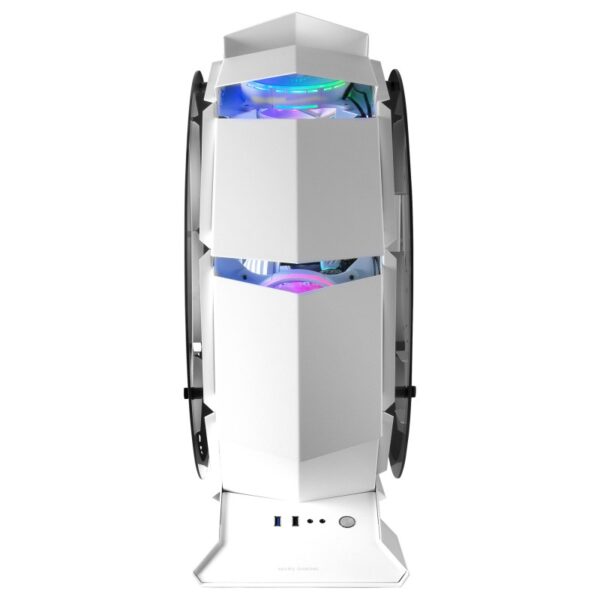 Mars Gaming Mcorb Blanco Caja Pc Gaming Micro-Atx Xl Diseño Circular Custom Doble Cristal Templado - Imagen 3
