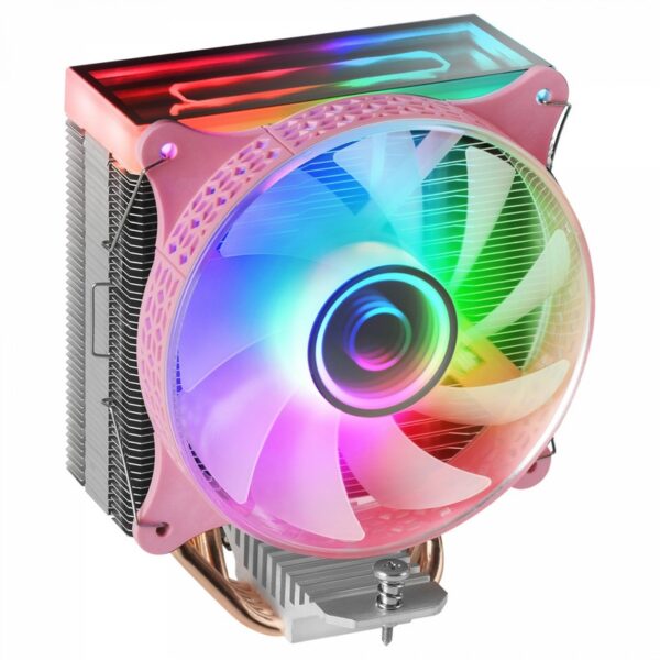 Mars Gaming Mcpu-Vr Rosa Disipador Cpu Doble Espejo Infinito Argb 4 Heatpipes Hct Tdp 180W Ventilador Ultra-Silencioso Pwm 12Cm