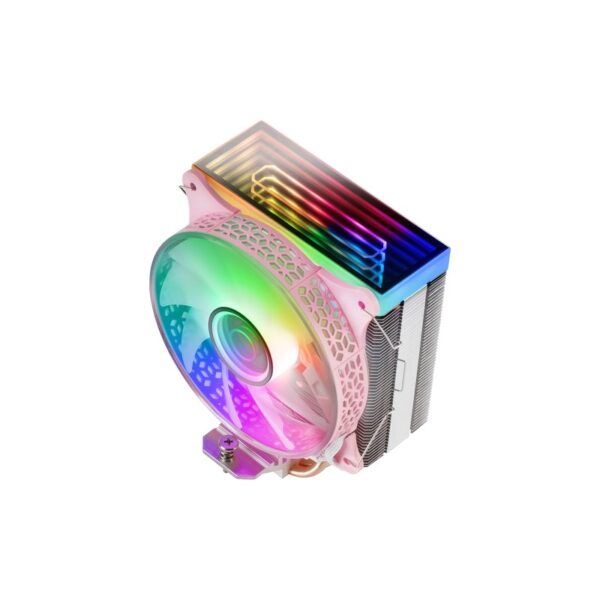 Mars Gaming Mcpu-Vr Rosa Disipador Cpu Doble Espejo Infinito Argb 4 Heatpipes Hct Tdp 180W Ventilador Ultra-Silencioso Pwm 12Cm - Imagen 2