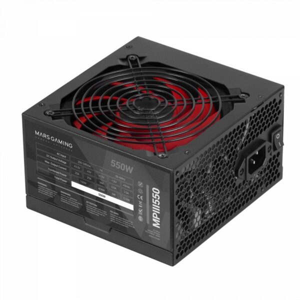 Mars Gaming Mpiii550 Fuente Alimentación Pc 550W Atx 85% Eficiencia 5 Años Garantía