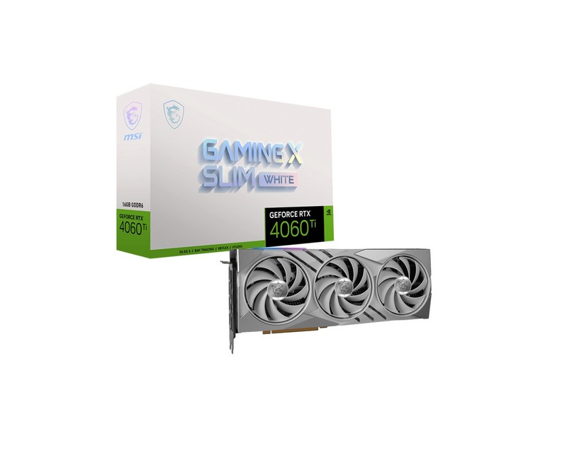 Msi Geforce Rtx 4060 Ti Gaming X Slim White 16G Nvidia 16 Gb Gddr6