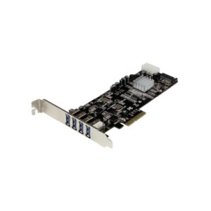 Startech.Com Adaptador Tarjeta Pci Express Pci-E 4 Puertos Usb 3.0 Uasp Bus Doble Con Alimentación Molex Sata