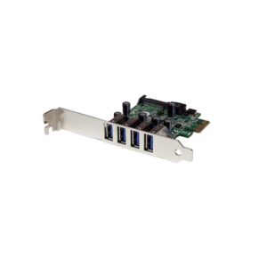 Startech.Com Tarjeta Adaptador Pci Express Pci-E Usb 3.1 Con Uasp De 4 Puertos - Alimentación Sata