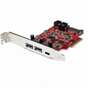 Startech.Com Tarjeta Pcie De 5 Puertos Usb -Tarjeta Pci Express Usb 3.1 Gen2 10Gbps Con 1 Puerto Usb-C Y 2 Puertos Usb-A - 1 Terminal Idc De 2 Puertos