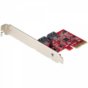 Startech.Com Tarjeta Pcie Sata - Tarjeta Pci Express Controladora De 2 Puertos Sata De 6Gbps - Perfil Completo O Bajo - Adaptador Pci Express A Sata -