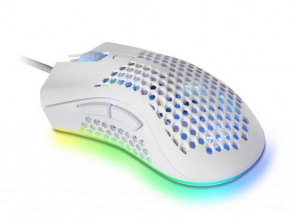 Mars Gaming Mmexw Raton Gaming Rgb Usb Tipo-A Optico 32000Dpi Ultraligero Blanco