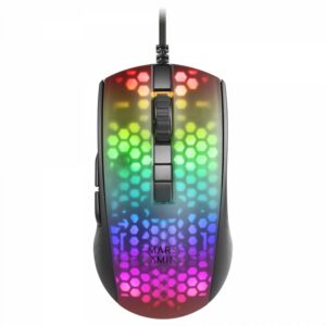 Mars Gaming Mmr Negro Ratón Gaming Rgb Chroma Estructura Translúcida Ultra-Ligera 58G 12800 Dpi Switches Mecánicos Huano