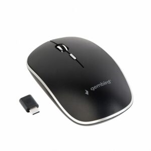 Ratón Gembird Ambidextro Rf Wireless+Usb Type-C Óptico 1600 Dpi Negro