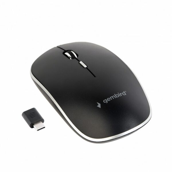 Ratón Gembird Ambidextro Rf Wireless+Usb Type-C Óptico 1600 Dpi Negro