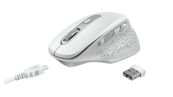 Raton Trust Ozaa Rf Inalambrico Optico 2400 Dpi Mano Derecha Blanco 24035