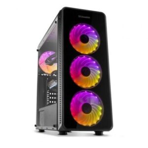 Caja Media Torre Nox Hummer Tgm Rainbow Rgb Negra Nxhummertgm