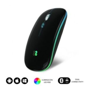 Subblim Raton Inalambrico Bluetooth + Rf Rgb Led Dual Flat 1600 Dpi Optico Negro