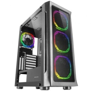 Mars Gaming Mc-Neo Negro Torre Gaming Xxl E-Atx Ventana Lateral Y Frontal Cristal Templado 4X Ventiladores Argb 120Mm + Ventilador 120Mm Sistema Cpu F