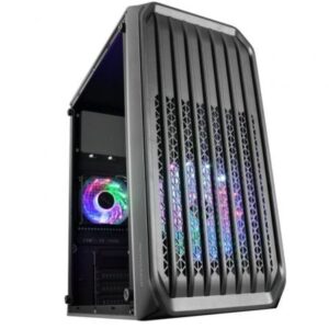 Mars Gaming Mc-S2 Negro Caja Pc Compacta Gaming Micro-Atx 2 Ventiladores Frgb Raibow Con Rejilla Frontal Ventana Lateral Completa