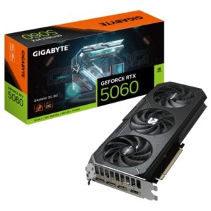 GIGABYTE GeForce RTX 5060 GAMING OC 8G Tarjeta Gráfica - 8GB GDDR7, 128bit, PCI-E 5.0, 2595 MHz Frecuencia del núcleo, 3 x DisplayPort, 1 x HDMI, GV