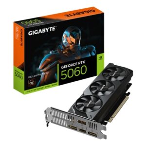 GIGABYTE GeForce RTX 5060 OC Low Profile 8G Tarjeta Gráfica - 8GB GDDR7, 128bit, PCI-E 5.0, 2512 MHz Frecuencia del núcleo, 3 x DisplayPort, 1 x HDM