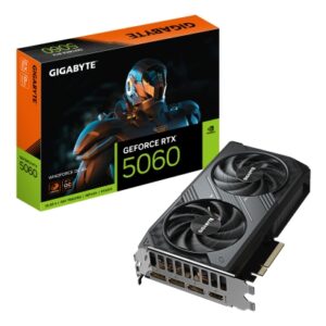 GIGABYTE GeForce RTX 5060 WINDFORCE OC 8G Tarjeta Gráfica - 8GB GDDR7, 128bit, PCI-E 5.0, 2512 MHz Frecuencia del núcleo, 3 x DisplayPort, 1 x HDMI,