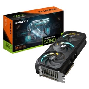 GIGABYTE GeForce RTX 5080 GAMING OC 16G Tarjeta Gráfica - 16GB GDDR7, 256 bits, PCI-E 5.0, 2730MHz Core Clock, 3 x DisplayPort, 1 x HDMI, GV-N5080GAM